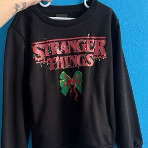 Stranger Things Kids Black Holiday Sweatshirt